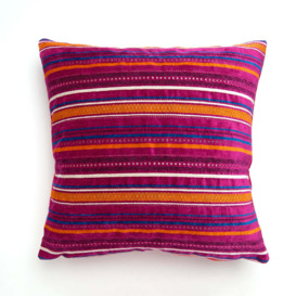 Acton Stripe Fuschia Cushion Cover Pink, Blue and Yellow