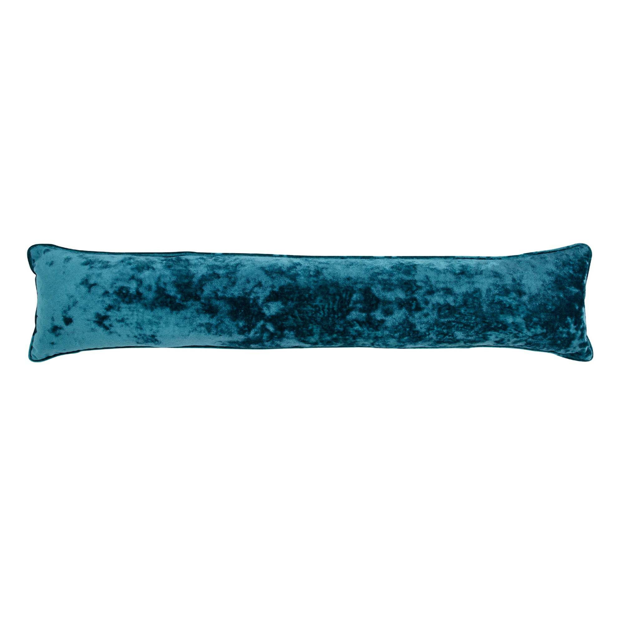Crushed Velour Draught Excluder Blue