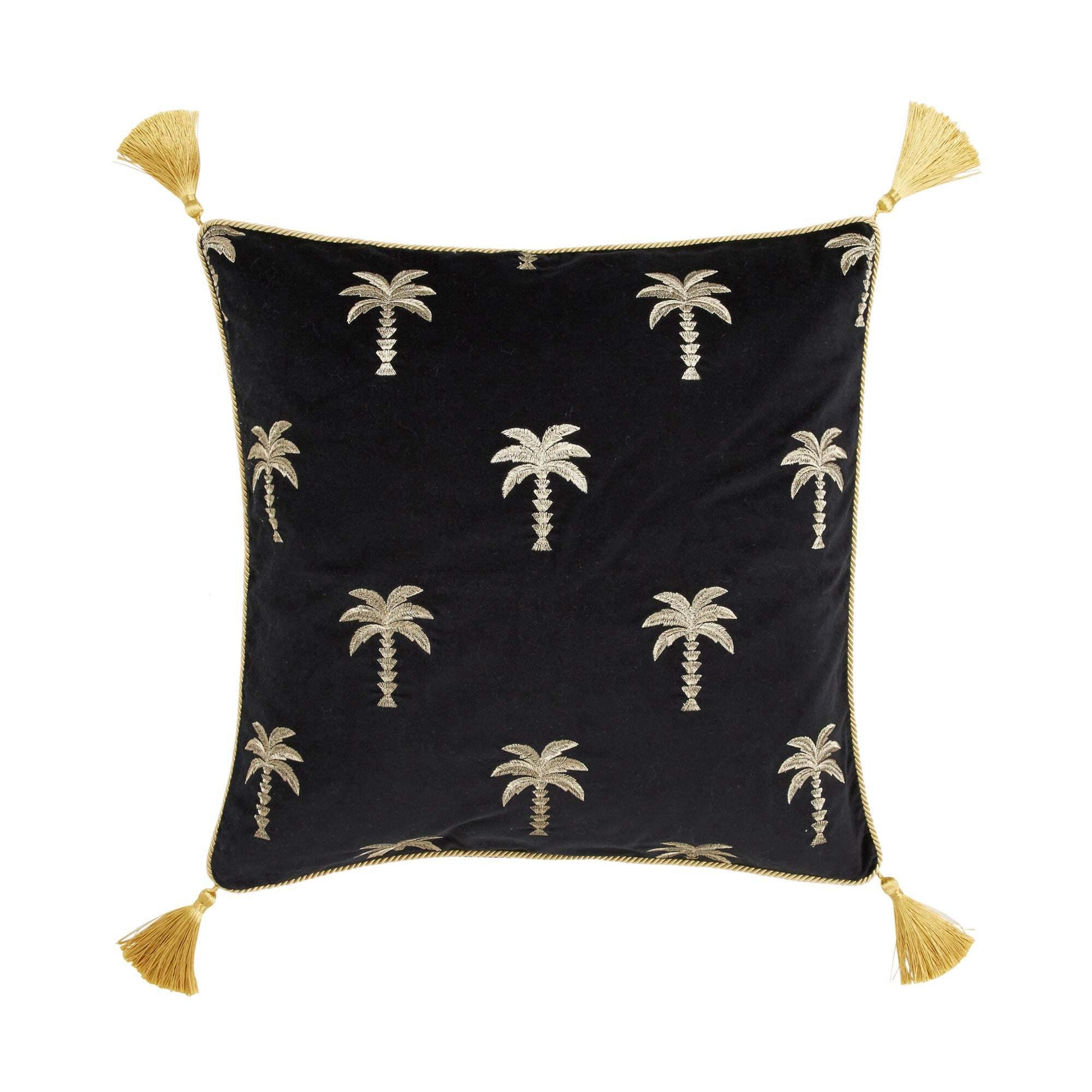 Palm Tree Cushion Black/Gold
