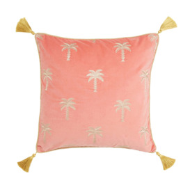 Palm Tree Cushion Coral/White