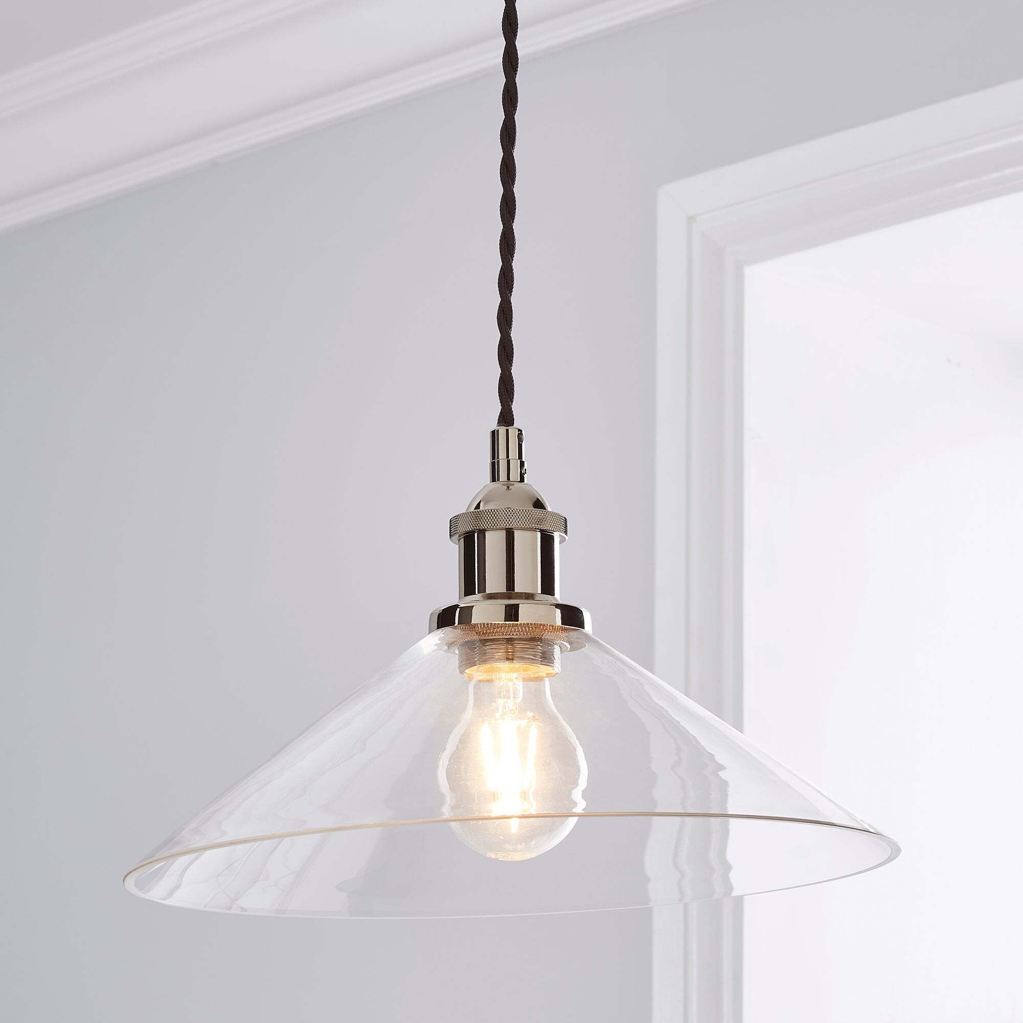 Dorma Purity Nickson 1 Light Pendant Ceiling Fitting Brown