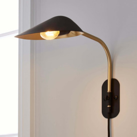 Savona Easy Fit Plug In Wall Light Black Black