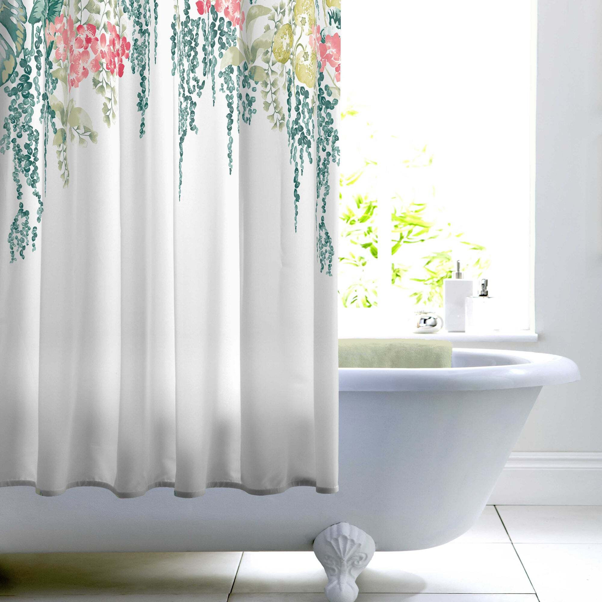 Tropique Green Shower Curtain White/Green