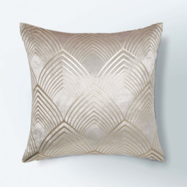 Geo Silver Foil Cushion Cream