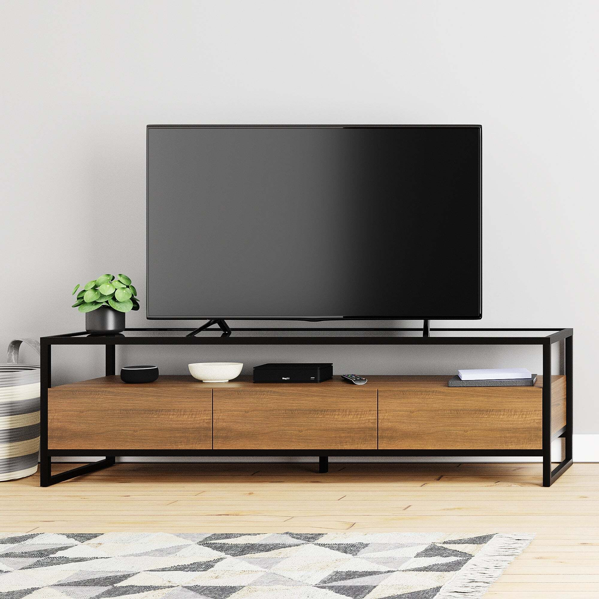 Dillon Oak Extra Wide TV Stand Brown