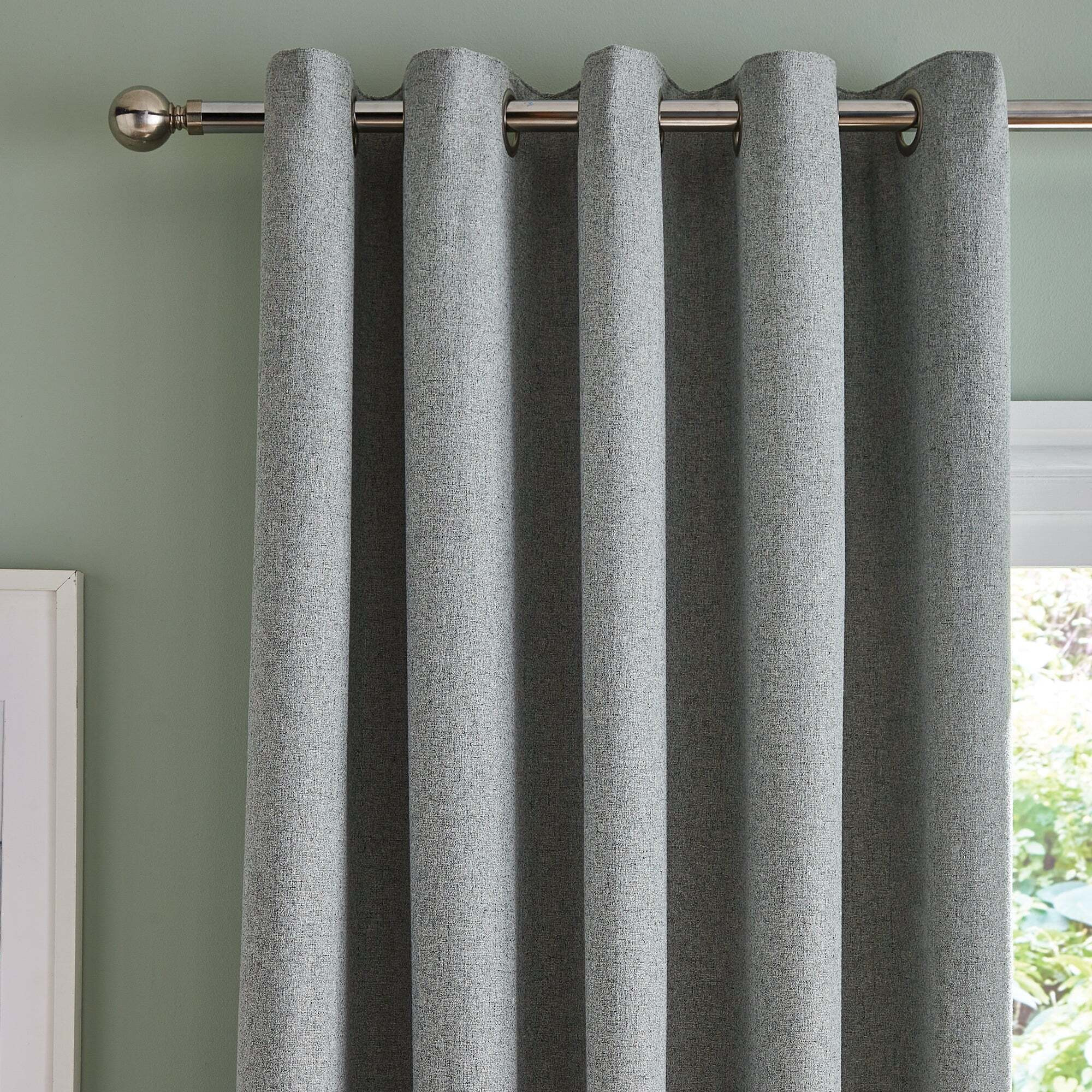 Bondi Mineral Eyelet Curtains Grey