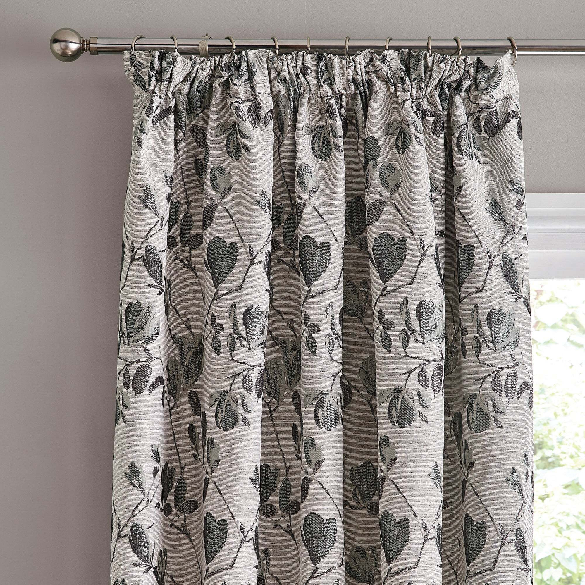 Ellis Duck Egg Pencil Pleat Curtains Grey
