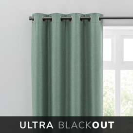 Montreal Lilypad Thermal Ultra Blackout Eyelet Curtains Green