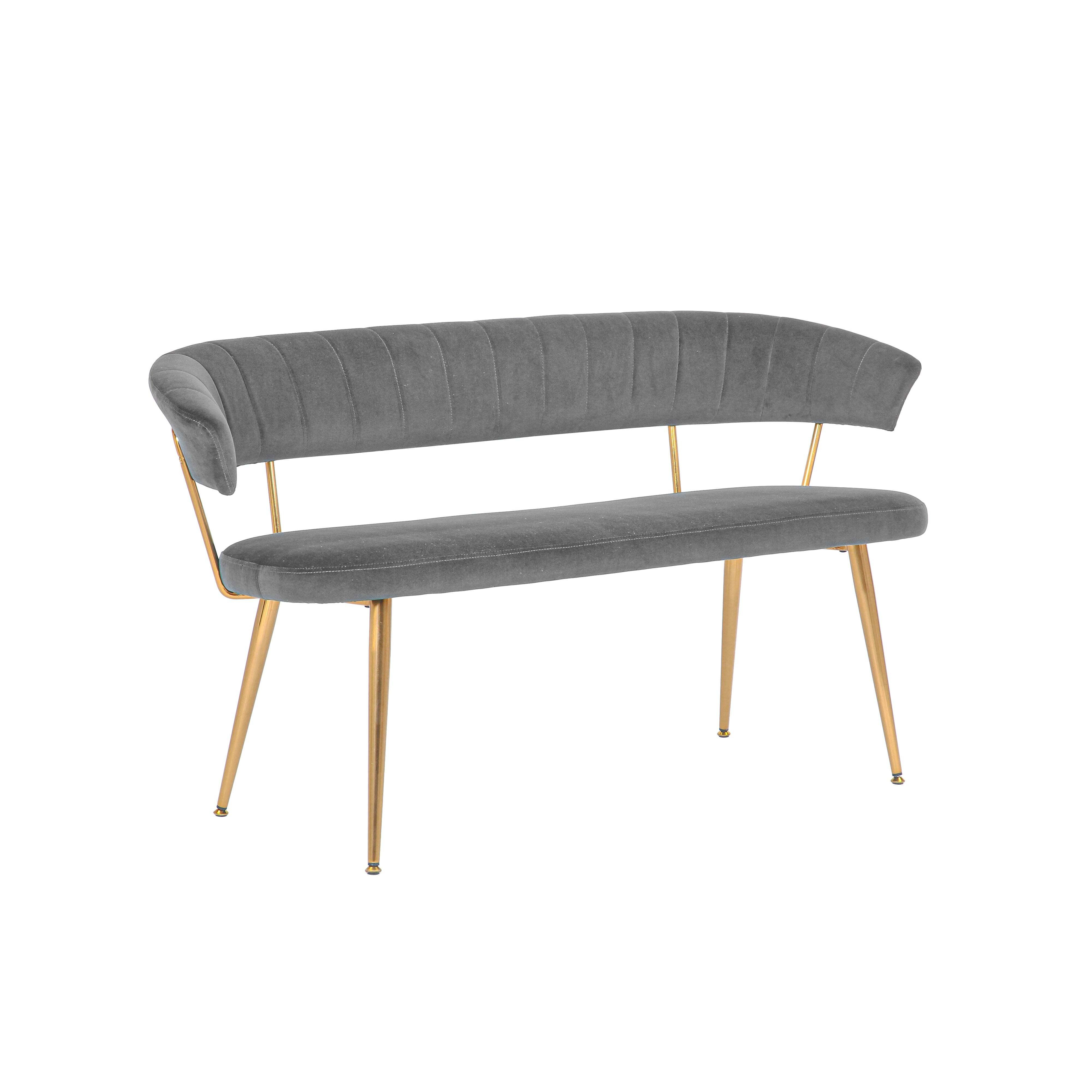 Kendall 2 Seater Dining Bench Seat, Velvet Grey