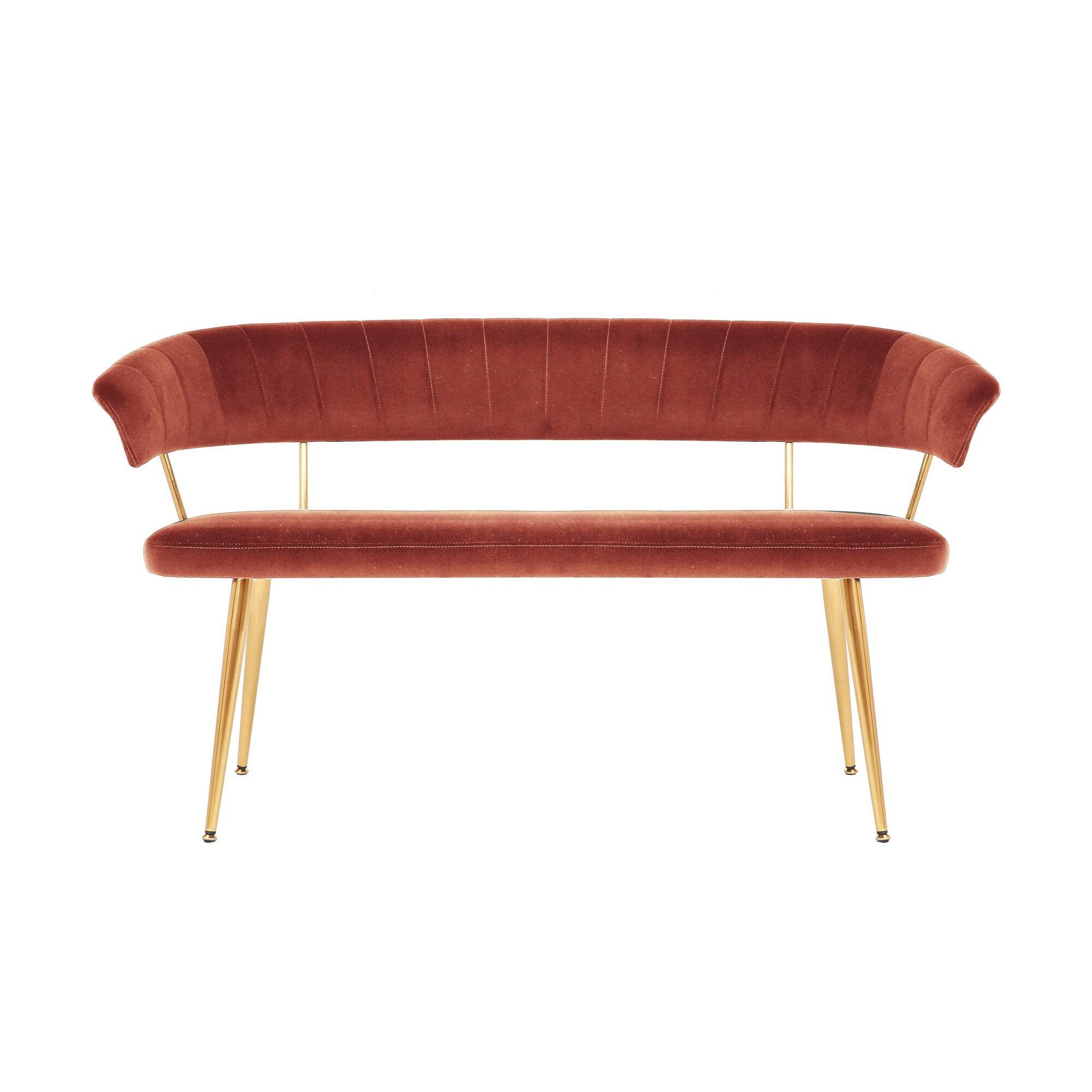 Kendall 2 Seater Dining Bench Seat, Velvet Pink