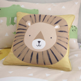 Catherine Lansfield Roarsome Animals Cushion Yellow