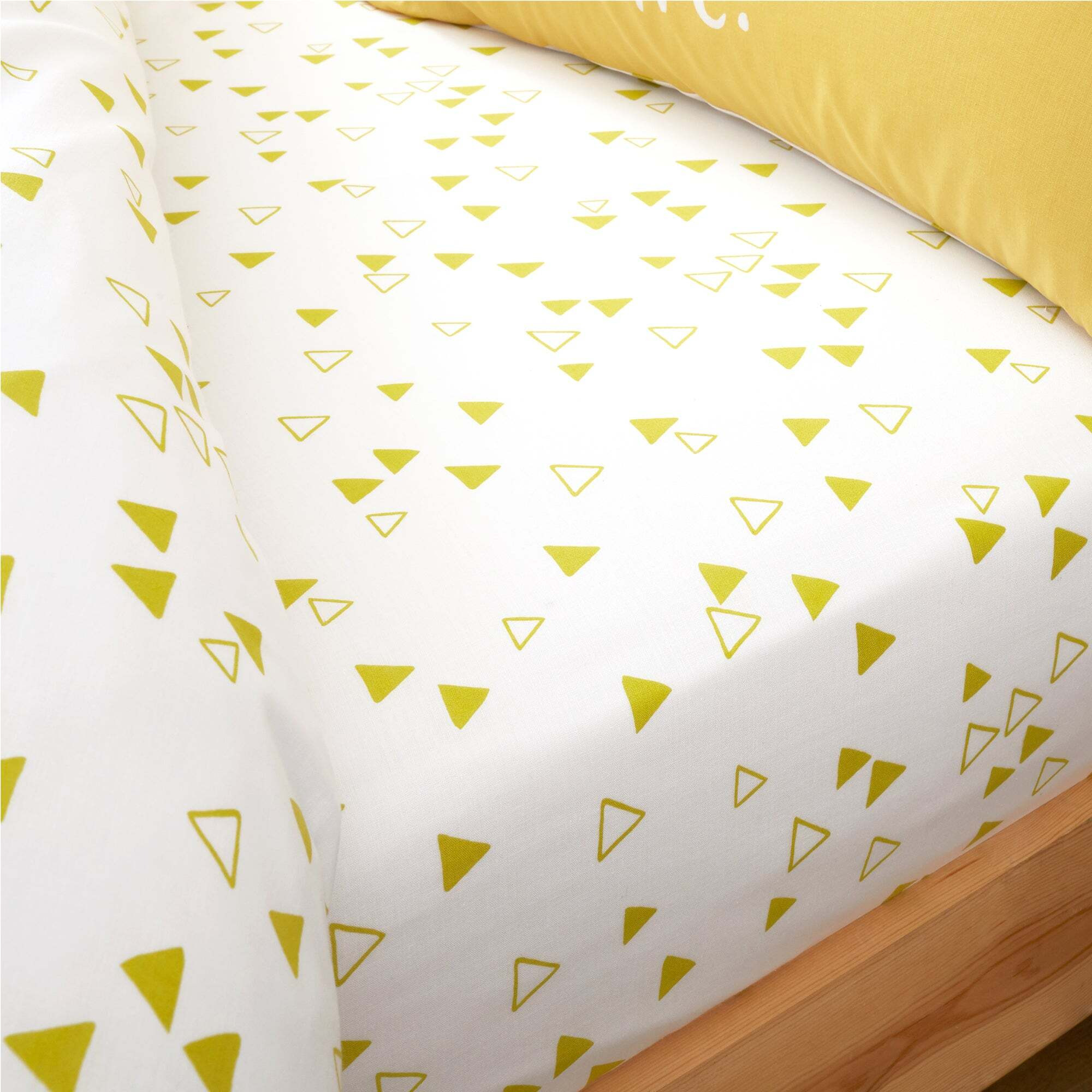 Catherine Lansfield Geometric Yellow Fitted Sheet Yellow