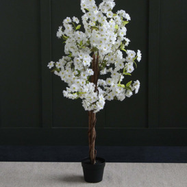 Artificial White Blossom Tree 120cm White