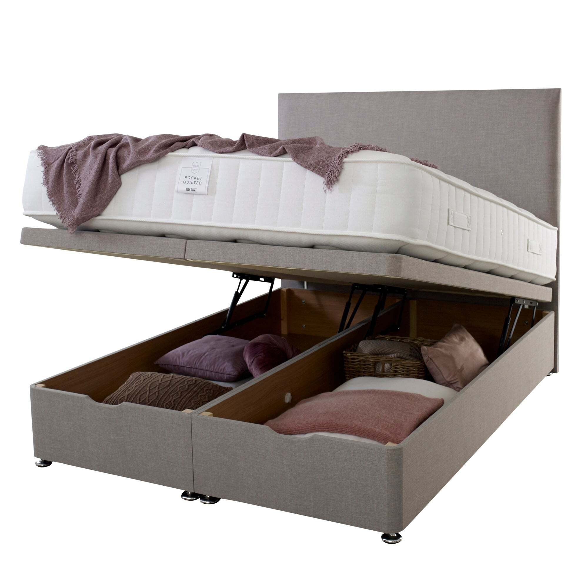 End Opening Ottoman Bed Grey