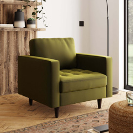 Zoe Velvet Armchair Green