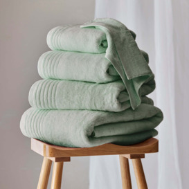 Dorma Tencel Sumptuously Soft Grey Green Towel Grey