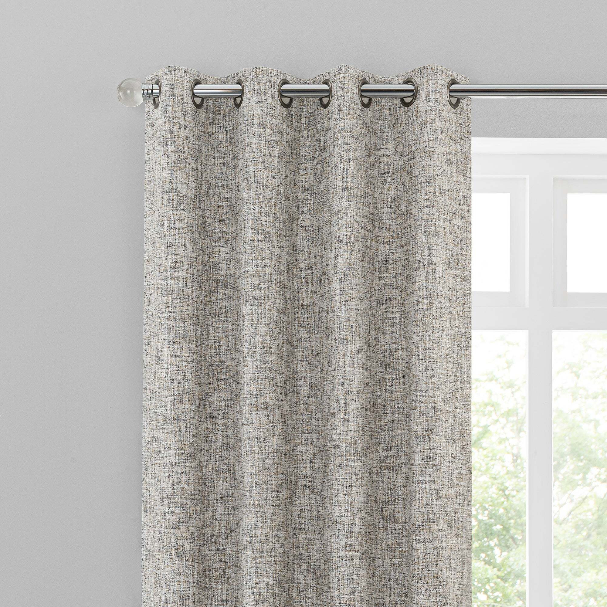 Harlow Natural Eyelet Curtains Brown