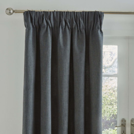 Wynter Charcoal Thermal Pencil Pleat Curtains Charcoal