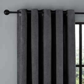 Wynter Charcoal Thermal Eyelet Curtains Charcoal