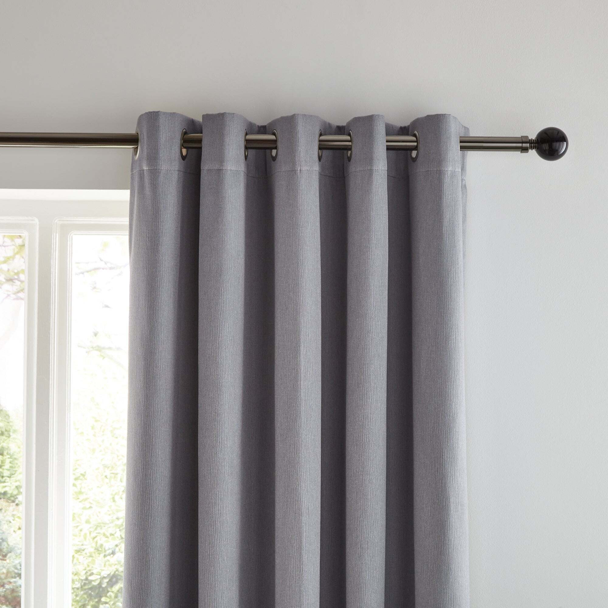 Jupiter Grey Blackout Eyelet Curtains Grey
