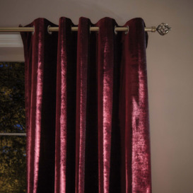 Keston Velvet Claret Eyelet Curtains Red