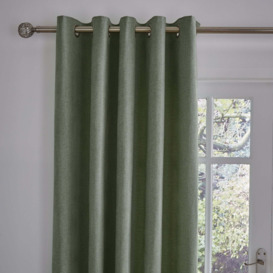 Wynter Olive Thermal Eyelet Curtains Green