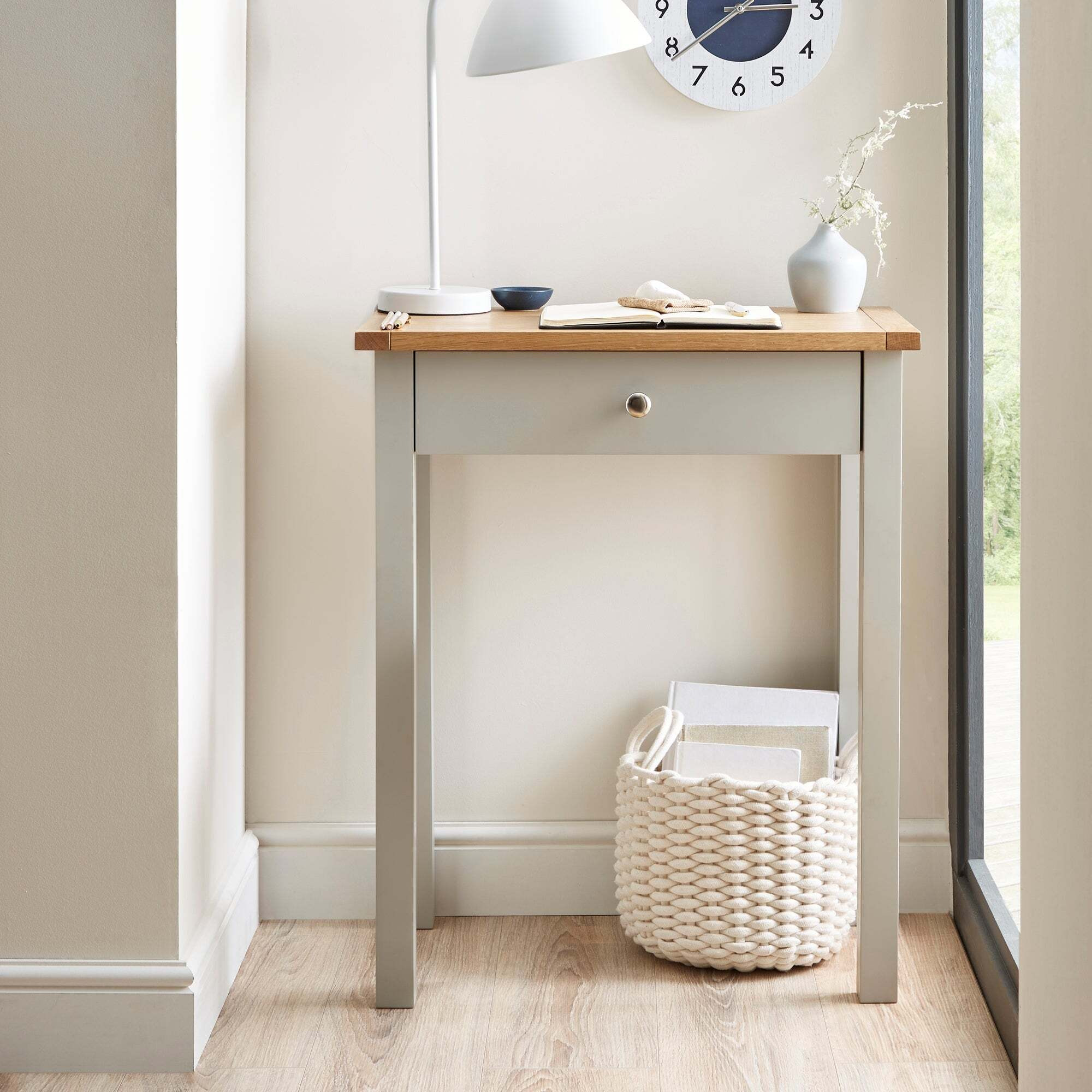 Bromley Grey Compact Desk Grey/Brown