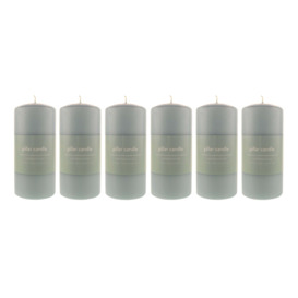 Pack of 6 Teal Pillar Candles Blue