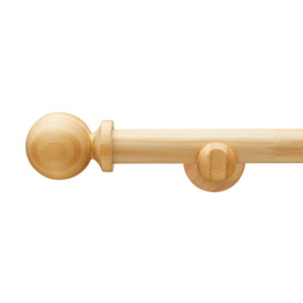Enzo Wood Fixed Curtain Pole Brown