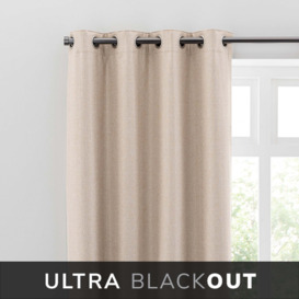 Montreal Pebble Thermal Ultra Blackout Eyelet Curtains Pebble