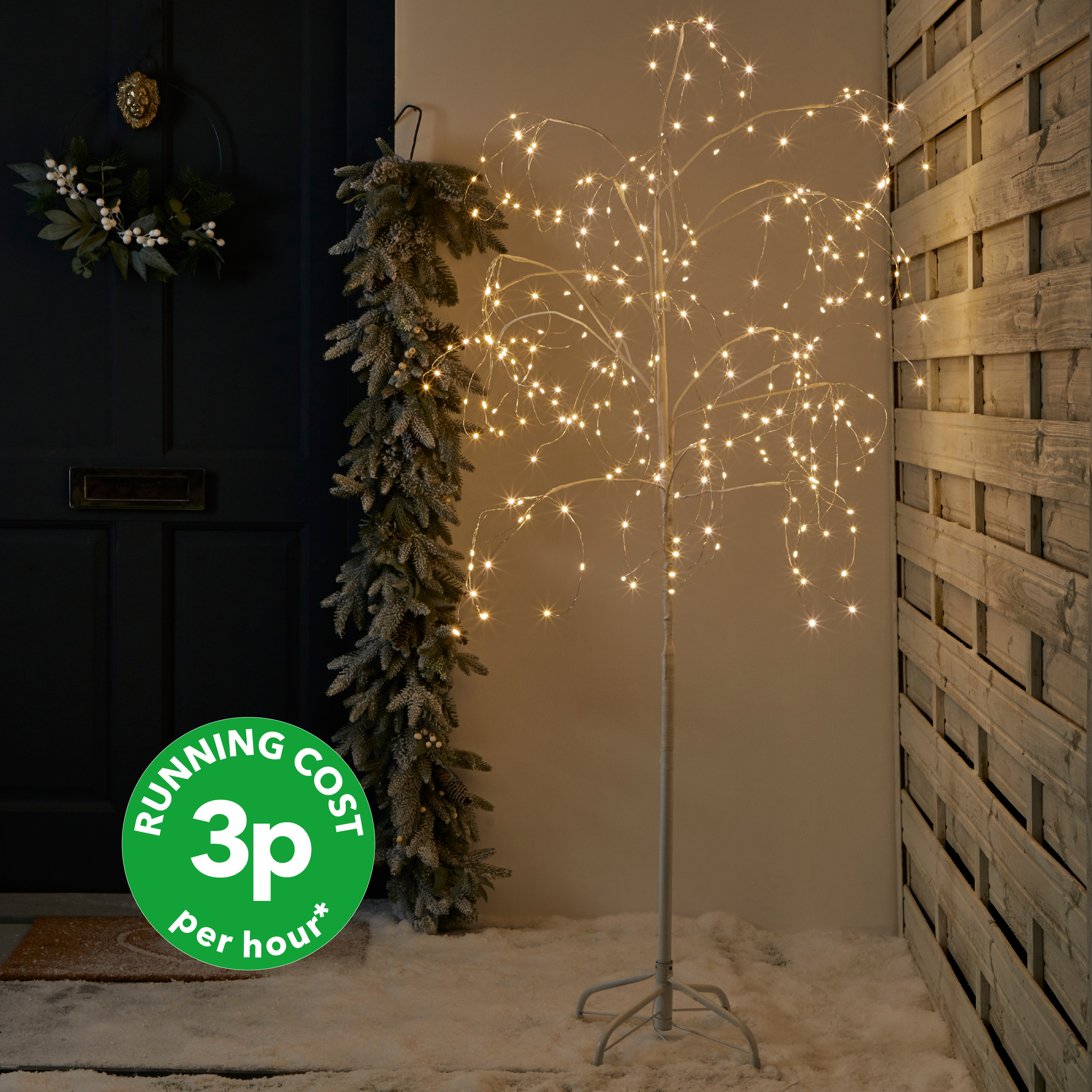 5ft 270 Micro LED White Twig Tree White