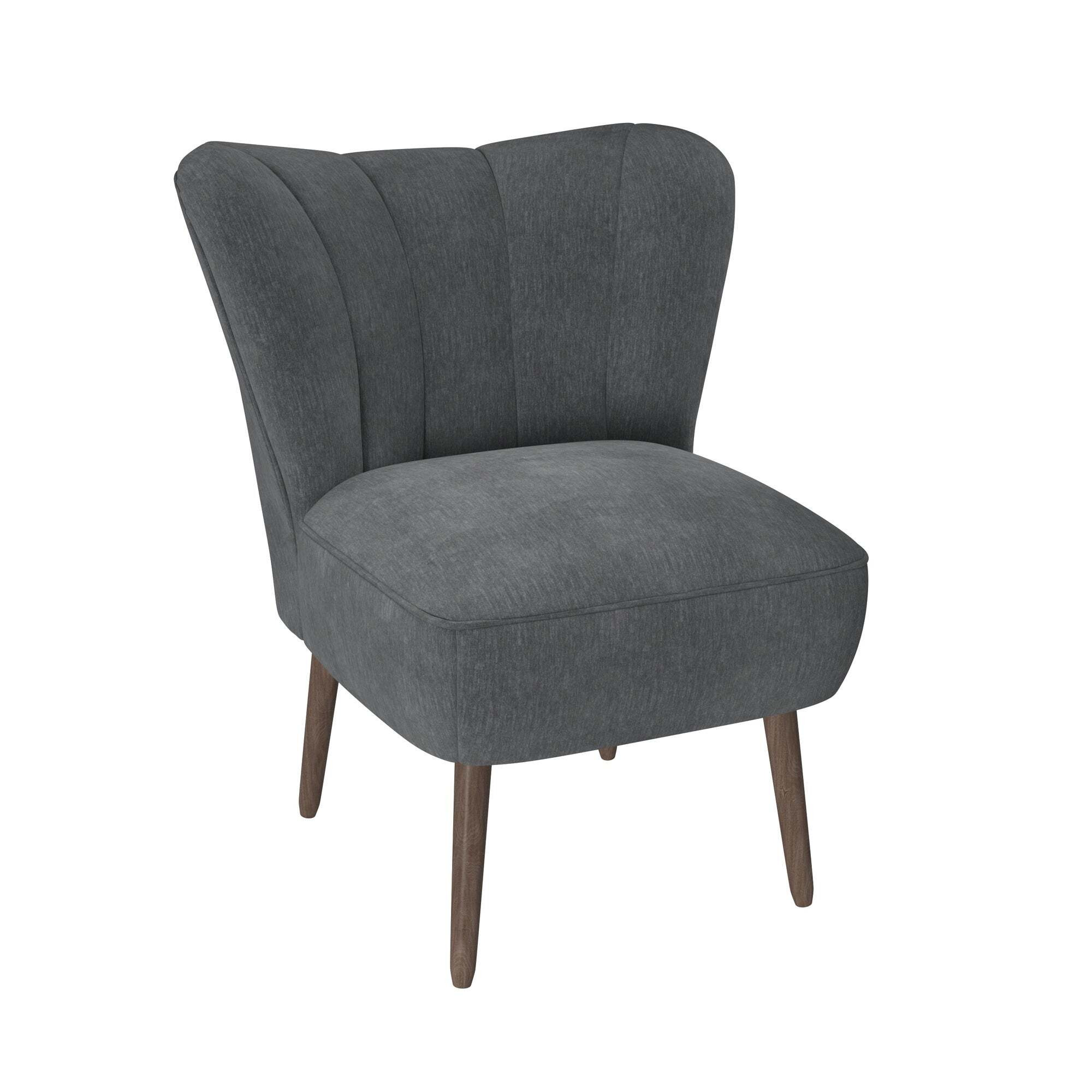 Abby Chenille Occasional Chair Charcoal