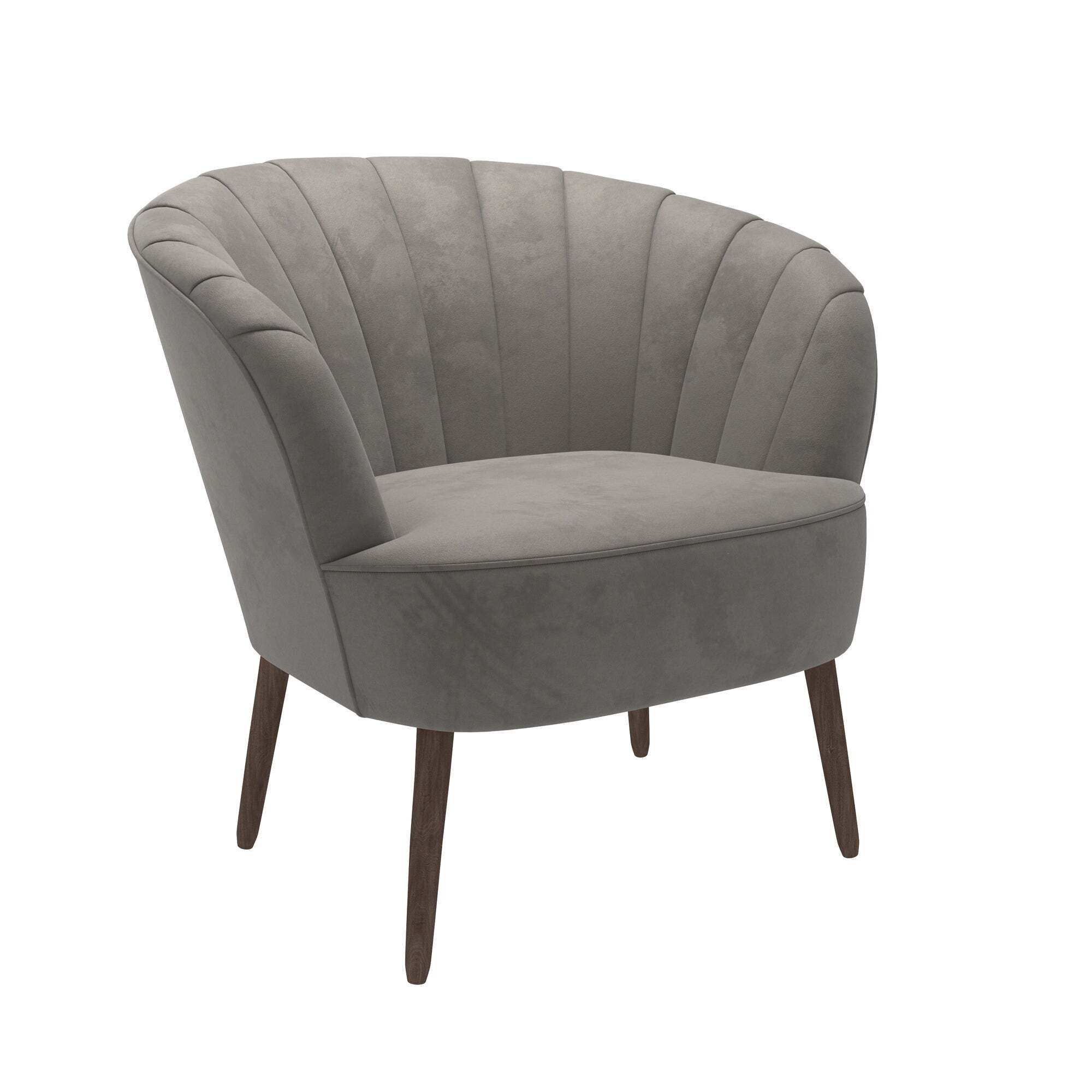 Rosalie Velvet Shell Occasional Chair Grey