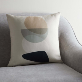 Pebble Neutral Modern Cushion White/Black/Brown