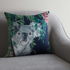 Koala Jungle Print Cushion Green/Grey