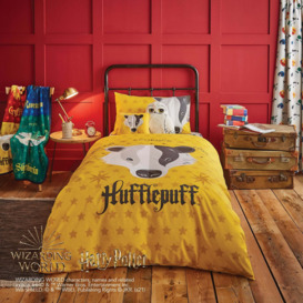 Hufflepuff House Reversible Duvet Cover and Pillowcase Set Yellow