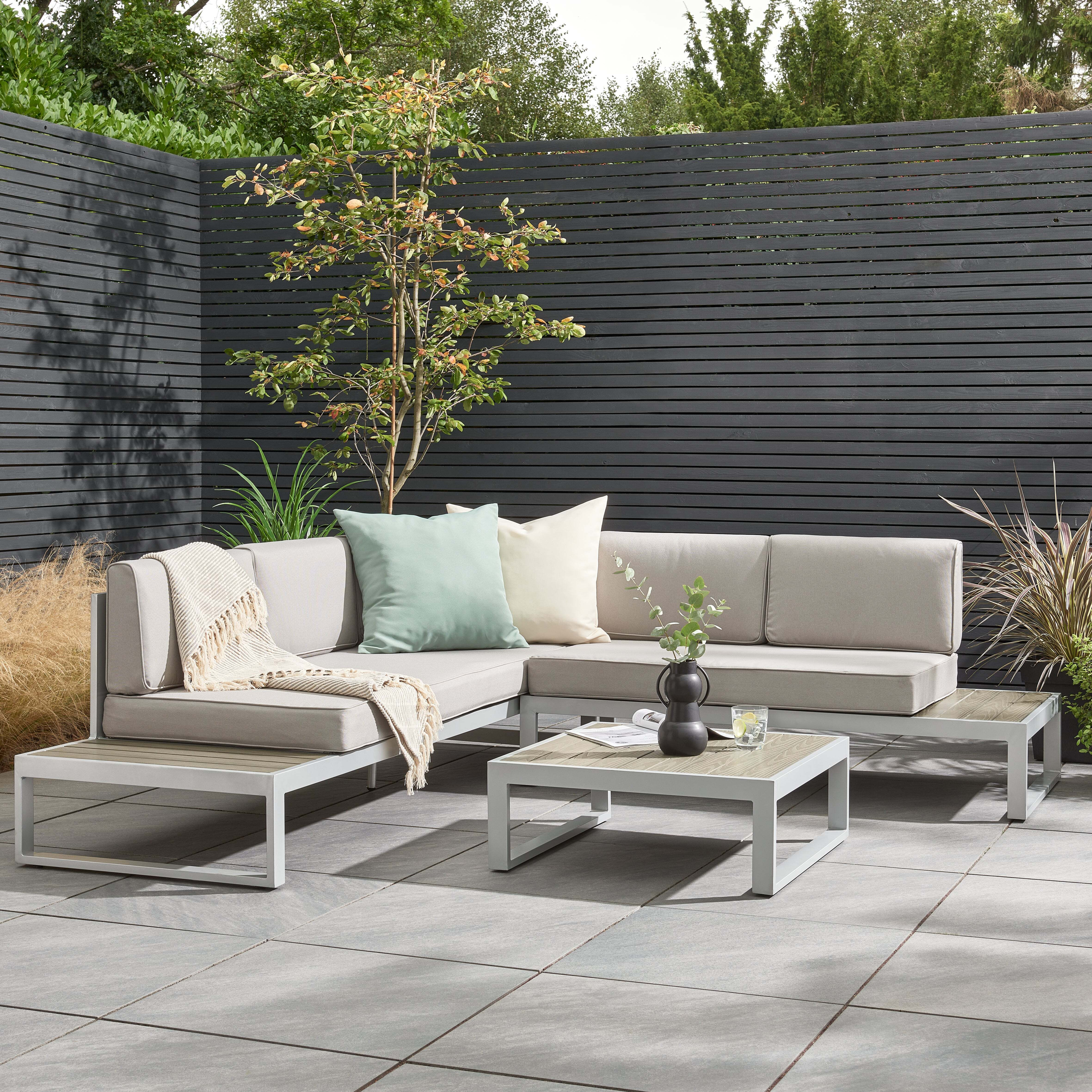 Ibiza 5 Seater Corner Sofa Set Cream