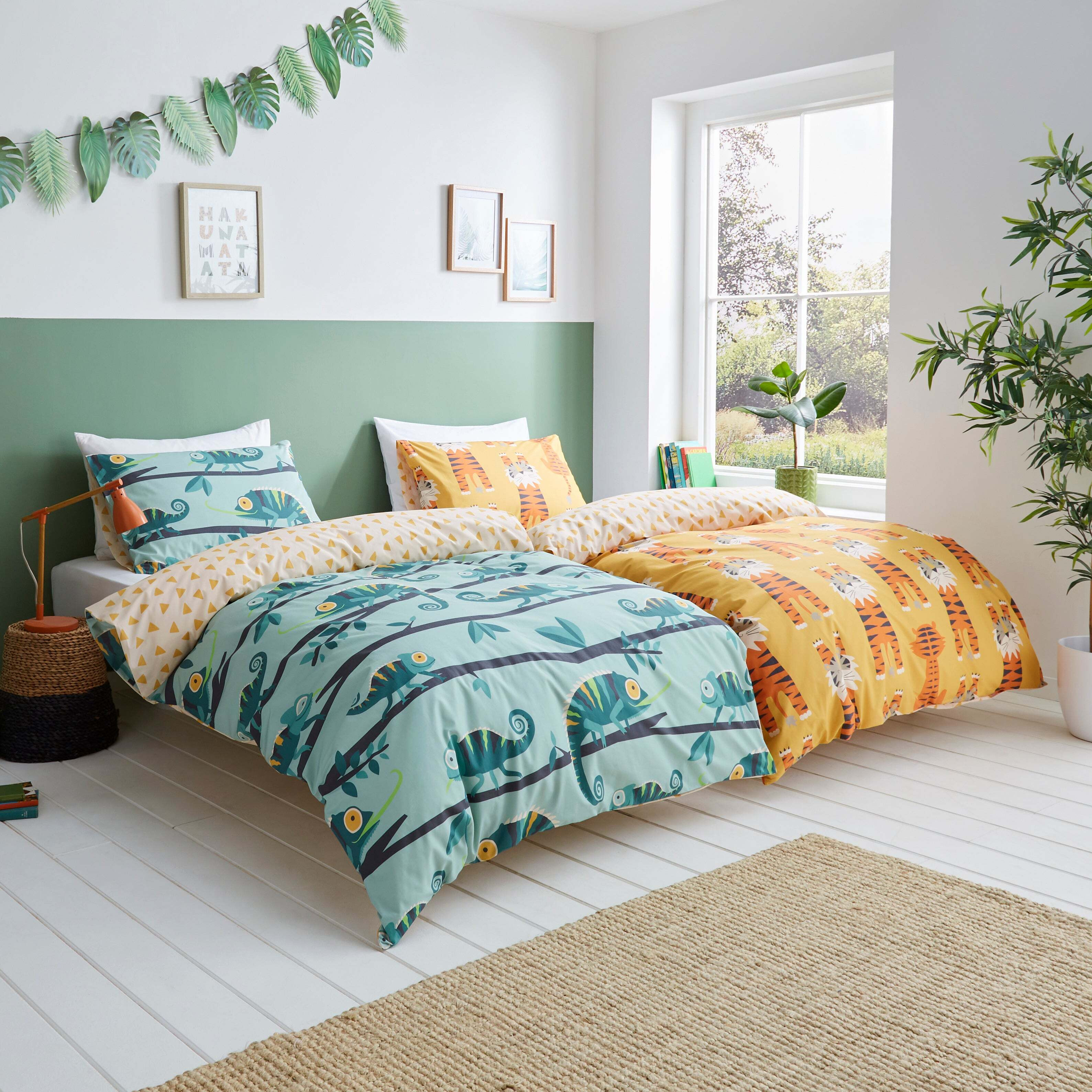 Rainforest Friends 100% Cotton Duvet Cover and Pillowcase Twin Pack Set MultiColoured