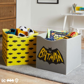 Batman Pack of 2 Storage Cubes Black/Yellow/Grey