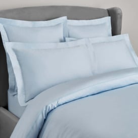 Dorma 300 Thread Count 100% Cotton Sateen Plain Oxford Pillowcase Light Blue