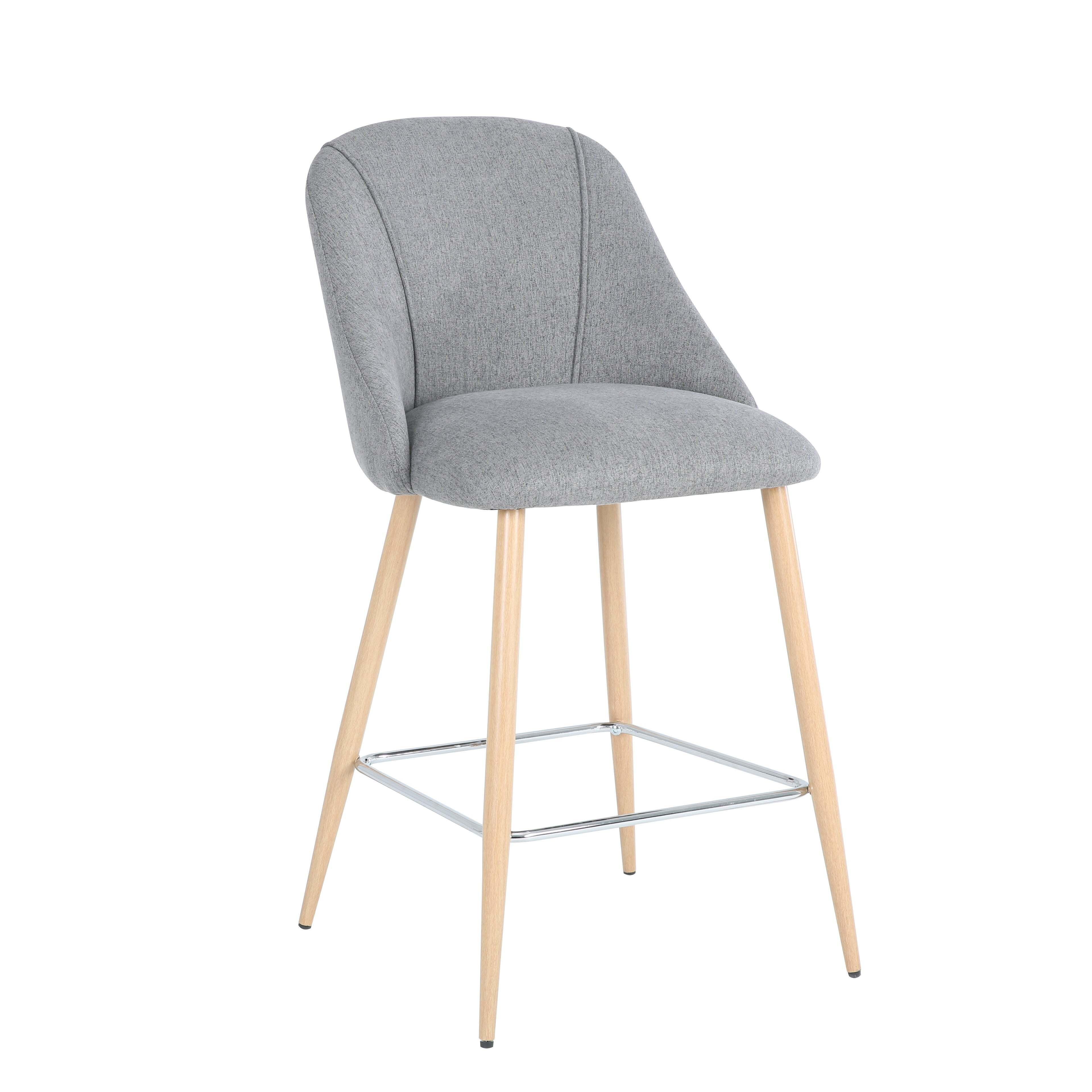 Luna Bar Stool, Fabric Charcoal
