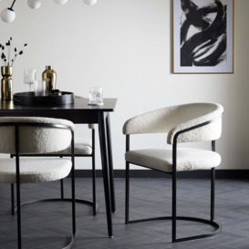 Zena Dining Chair, Boucle Ivory
