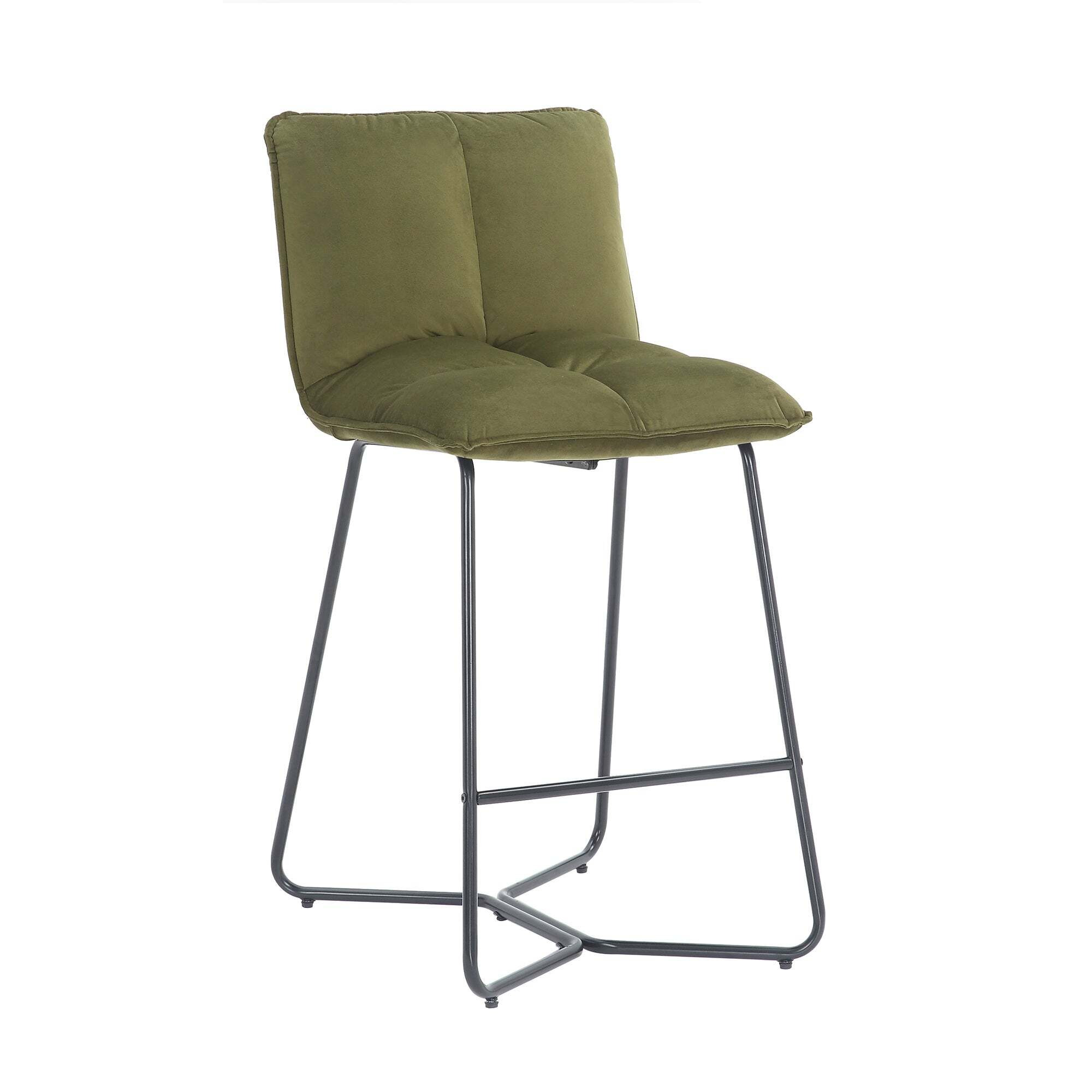 Logan Counter Height Bar Stool, Velvet Green