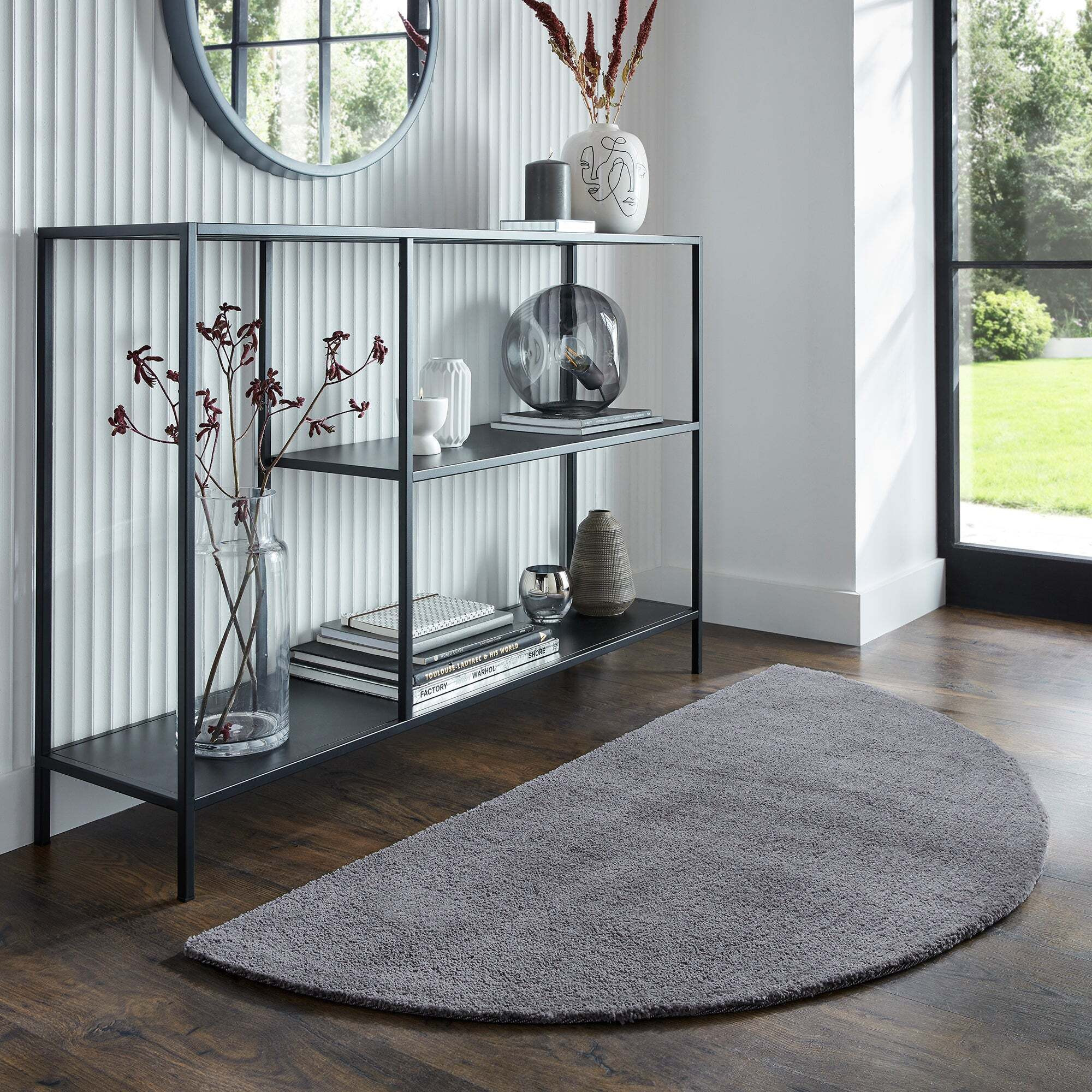 Isla Half Circle Rug Isla Charcoal