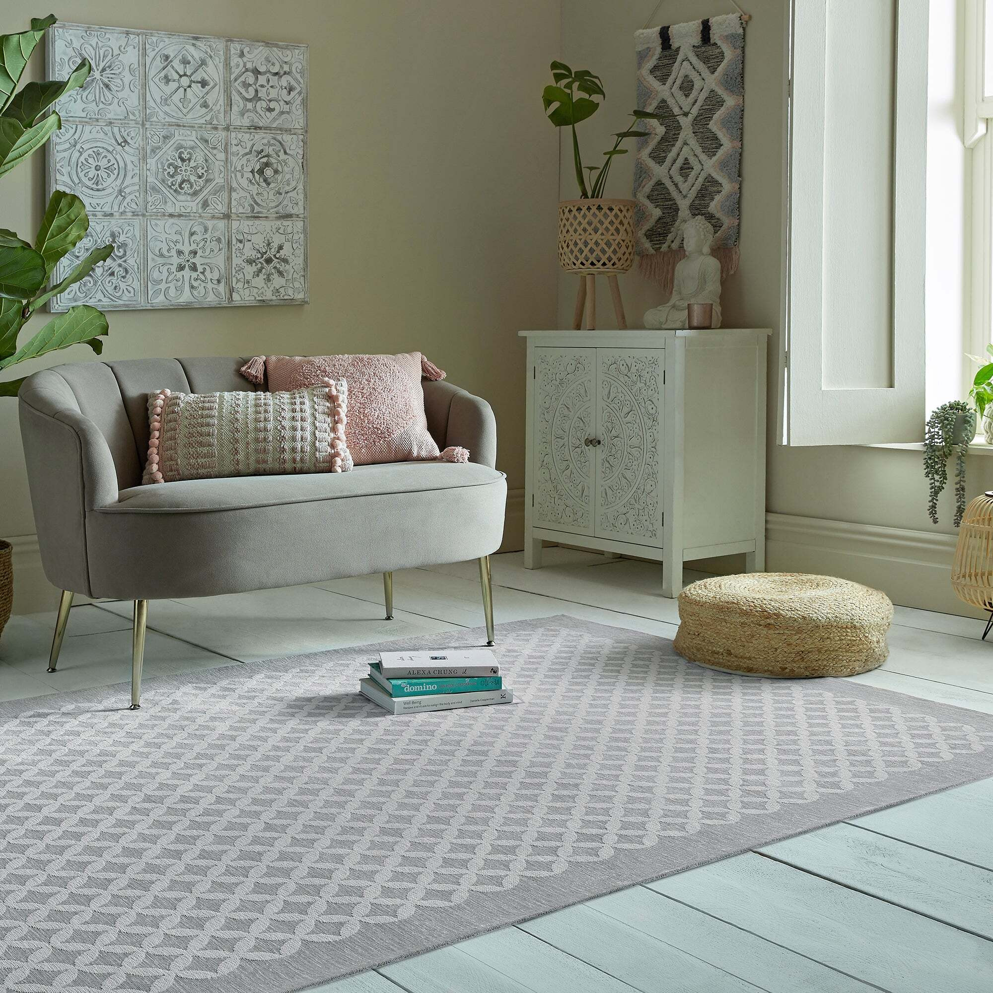 Purity Trellis Flatweave Rug Natural