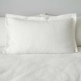 Amberley Waffle White 100% Cotton Oxford Pillowcase White