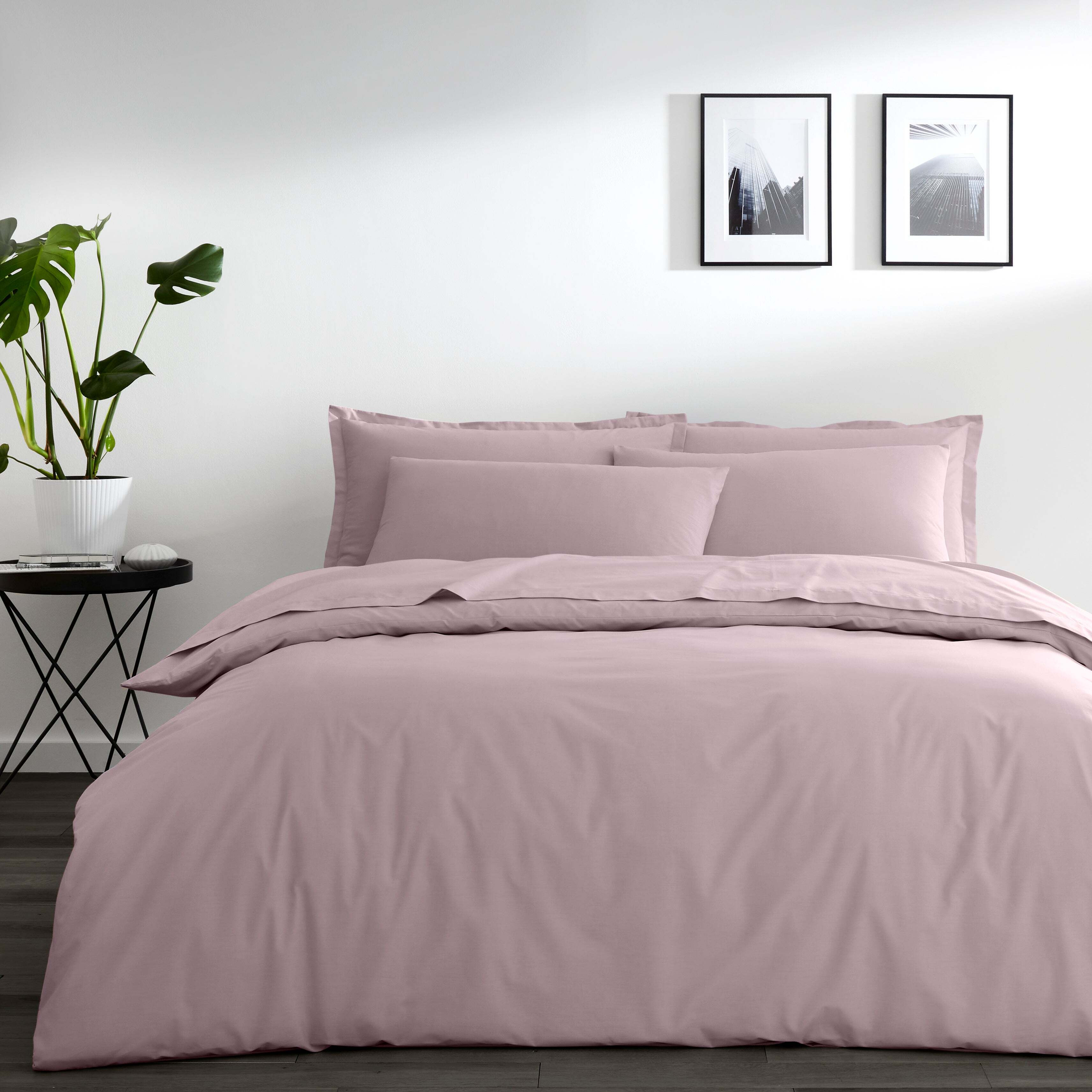 Pure Cotton Heather Pink Plain Dye Duvet Cover Purple