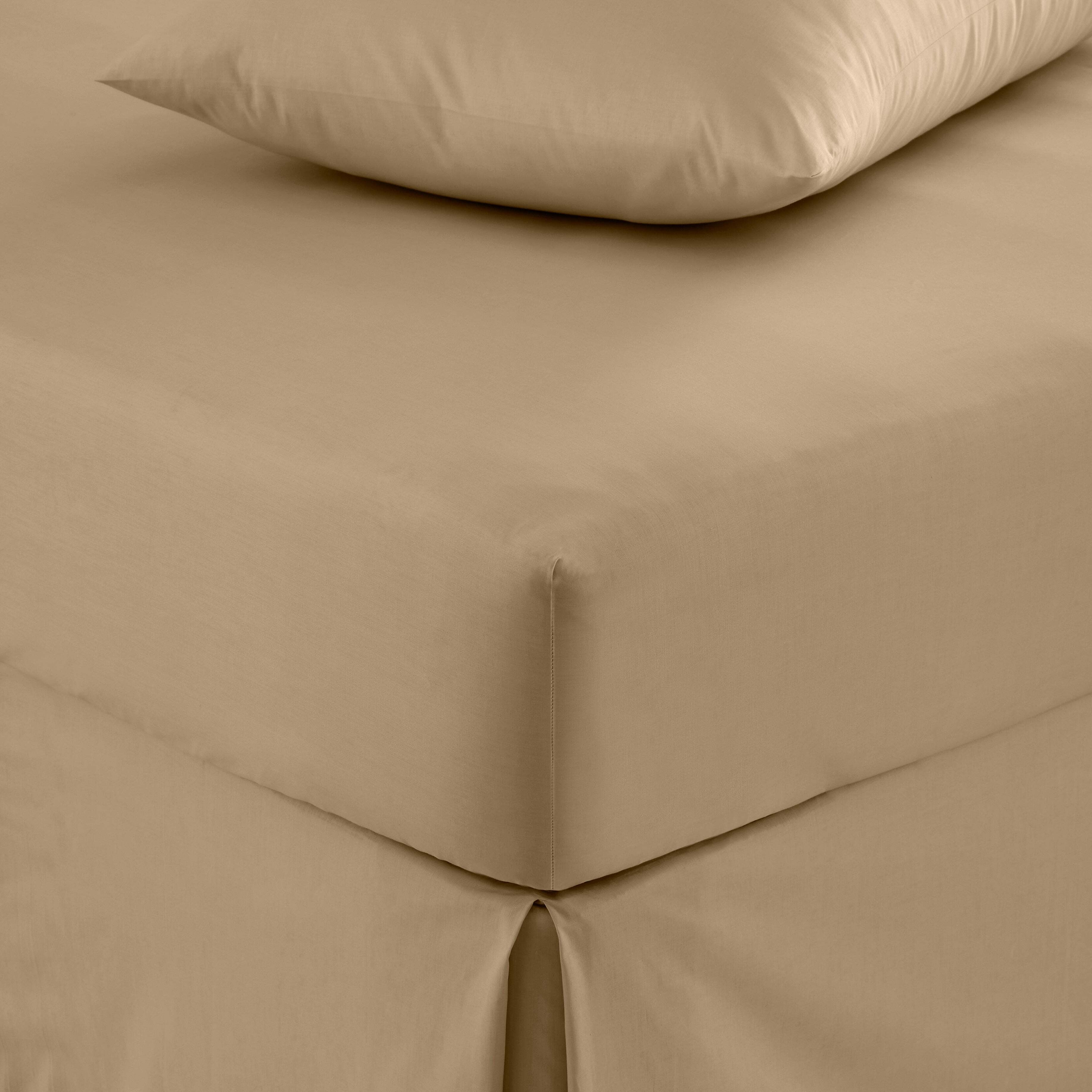 Pure Cotton Fitted Sheet Light Brown