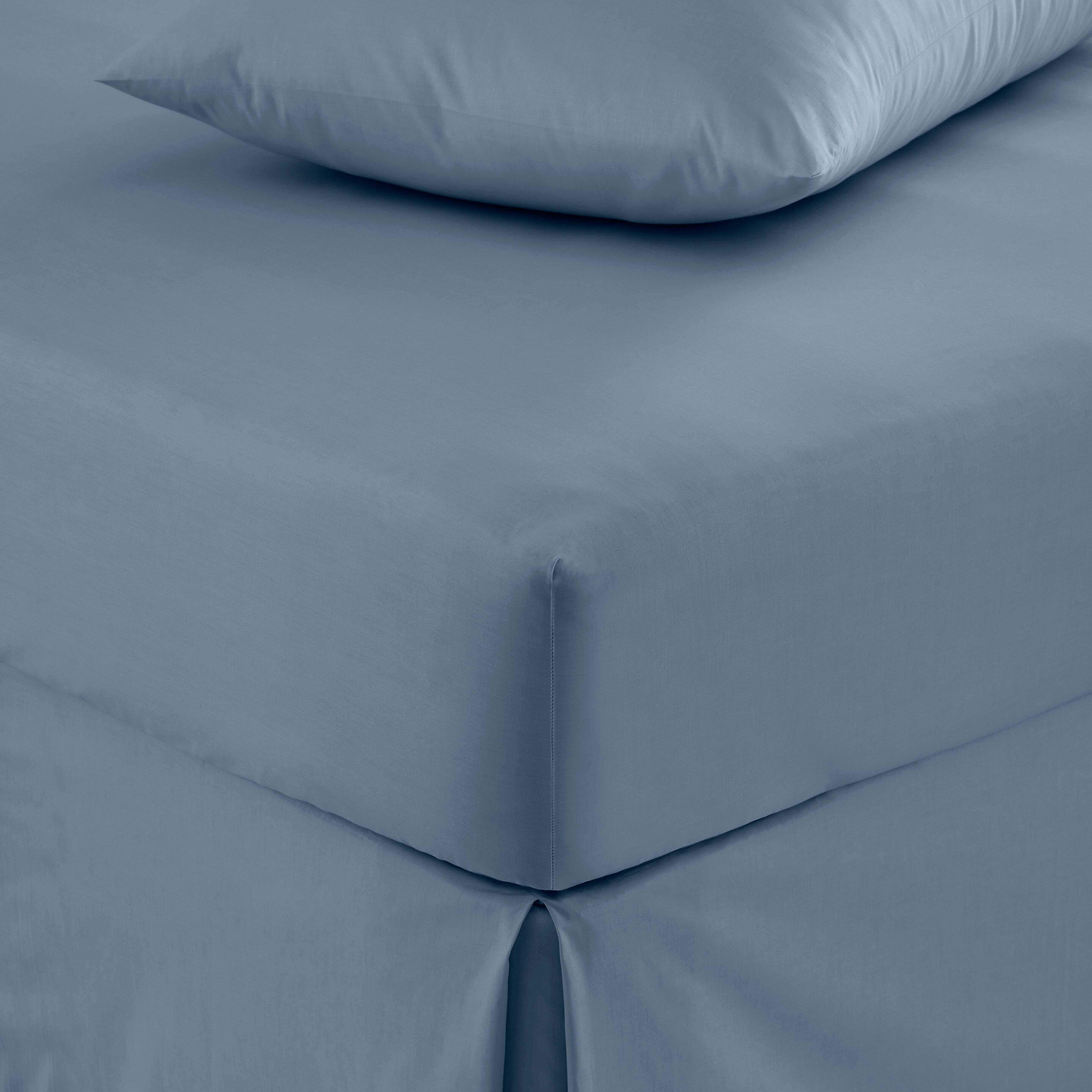Pure Cotton Fitted Sheet Blue