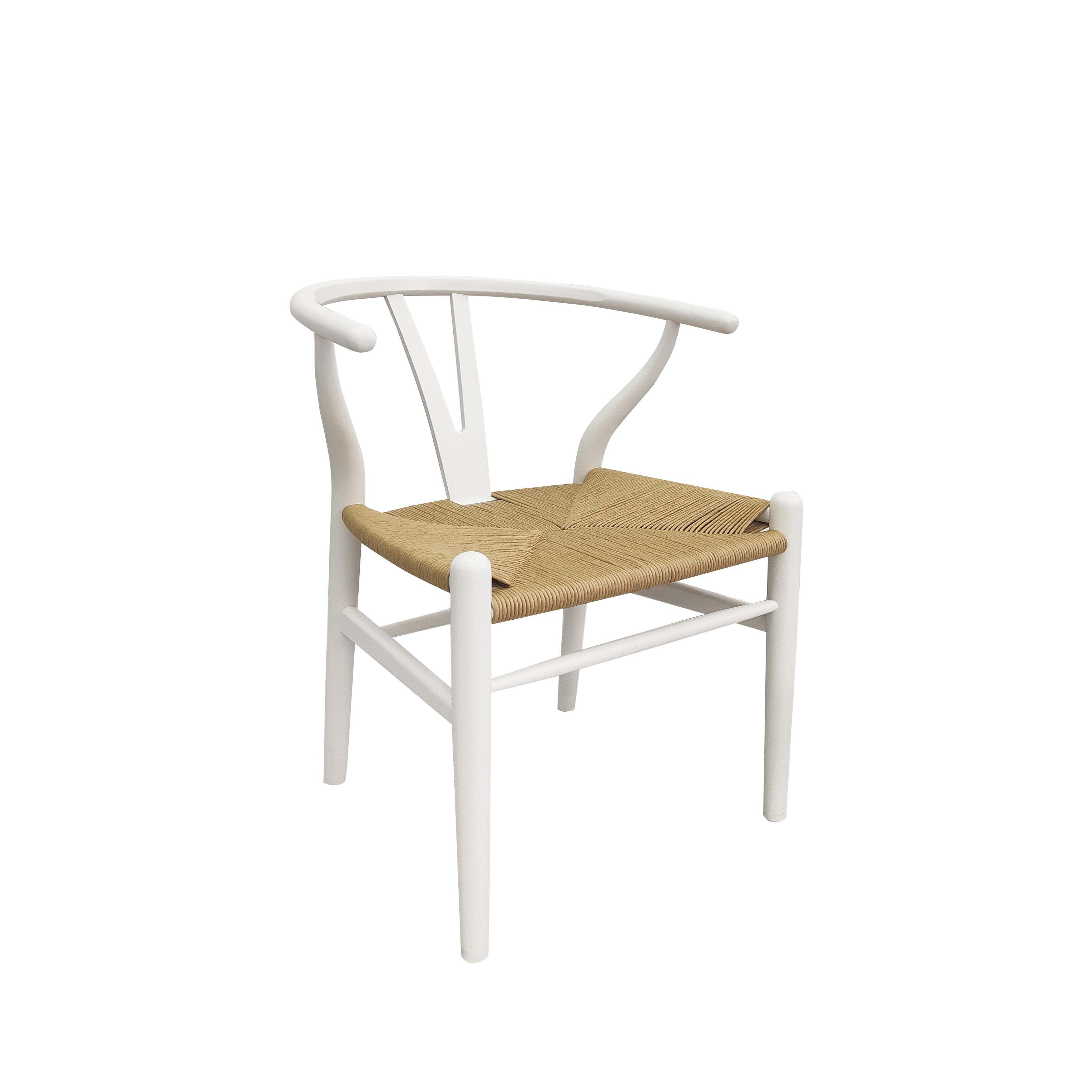 Lara Wishbone Dining Chair, Beech Wood White